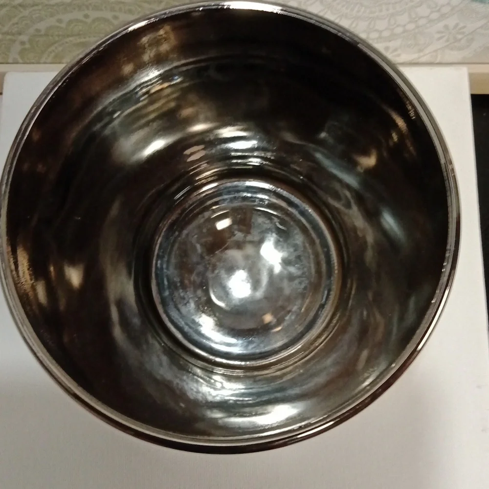Vintage Silver Glass Ice Bucket - Has that Mercury Glass Look - 1960s - Unmarked